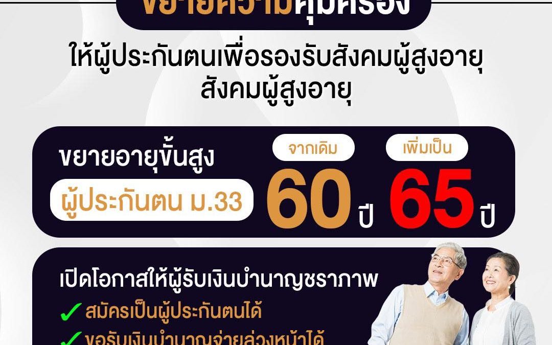 ขยายความคุ้มครอง ให้ผู้ประกันตนเพื่อรองรับสังคมผู้สูงอายุ สังคมผู้สูงอายุ